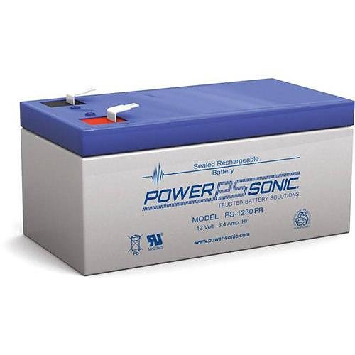 Power Sonic PS-1230VdS PS Series, 12V, 3.4Ah, 6 Cells, Sealed Lead Acid Rechargable Battery, 20-Hr Rate Capacity